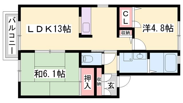 兵庫県姫路市広畑区小松町２ 英賀保駅 2LDK アパート 賃貸物件詳細