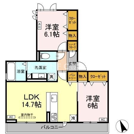 Ｄ－ｓｑｕａｒｅ東橋良町 2階 2LDK 賃貸物件詳細