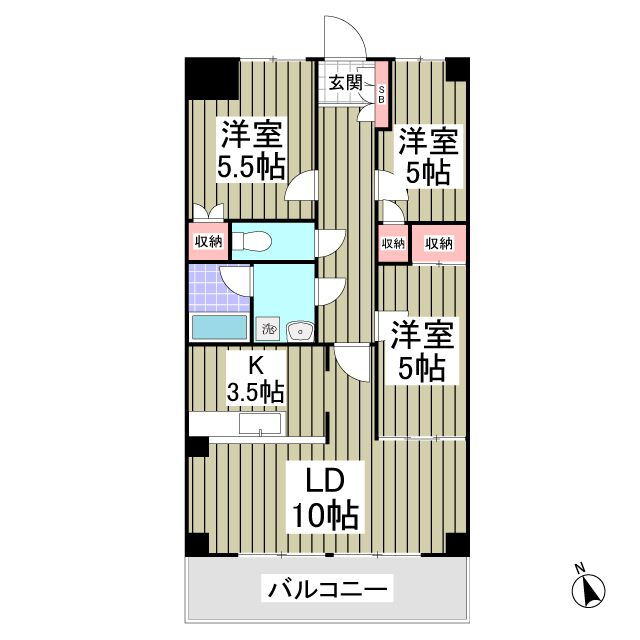 栃木県宇都宮市下栗町 宇都宮駅 3LDK マンション 賃貸物件詳細