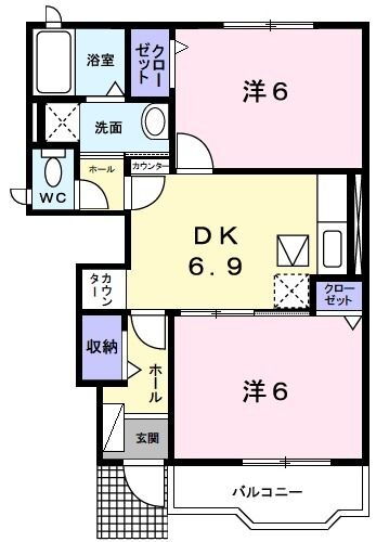 千葉県木更津市ほたる野３ 木更津駅 2DK アパート 賃貸物件詳細