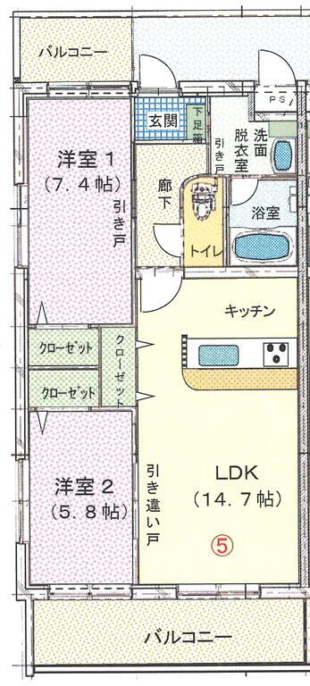 愛媛県松山市南江戸２ 松山駅 2LDK マンション 賃貸物件詳細