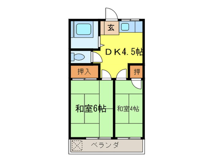 コーポ大竹 2階 2DK 賃貸物件詳細