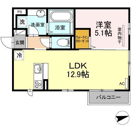 鳥取県米子市西福原４ 富士見町駅 1LDK アパート 賃貸物件詳細