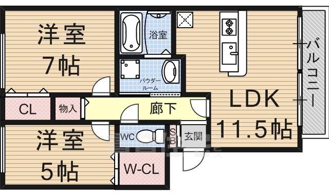 フォレストコート 1階 2LDK 賃貸物件詳細