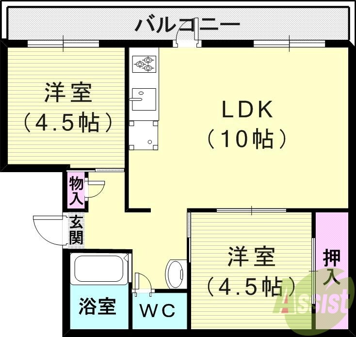 兵庫県神戸市北区君影町４ 鈴蘭台駅 2LDK マンション 賃貸物件詳細