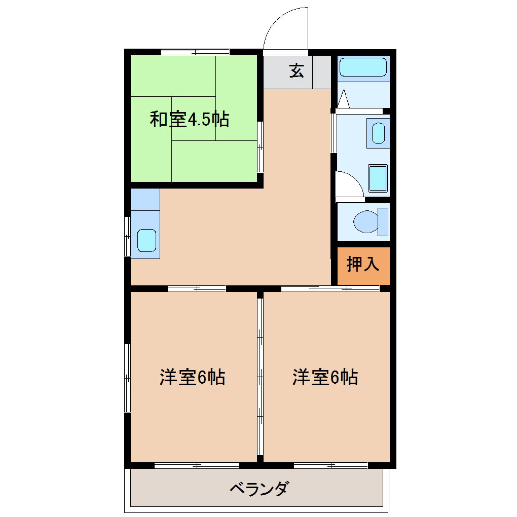 ハイツ大穂 2階 3DK 賃貸物件詳細