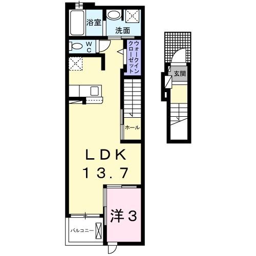 愛知県岡崎市赤渋町字上河原 岡崎駅 1LDK アパート 賃貸物件詳細
