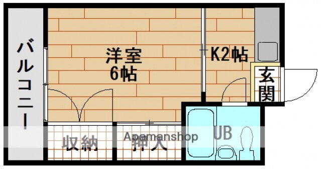 第６タナカビル 4階 1K 賃貸物件詳細