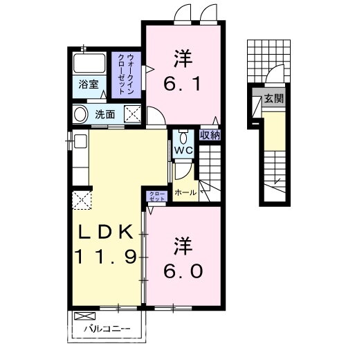 香川県丸亀市垂水町 丸亀駅 2LDK アパート 賃貸物件詳細