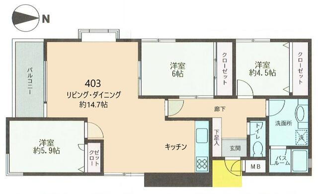 神奈川県横浜市港北区篠原北２ 菊名駅 3LDK マンション 賃貸物件詳細