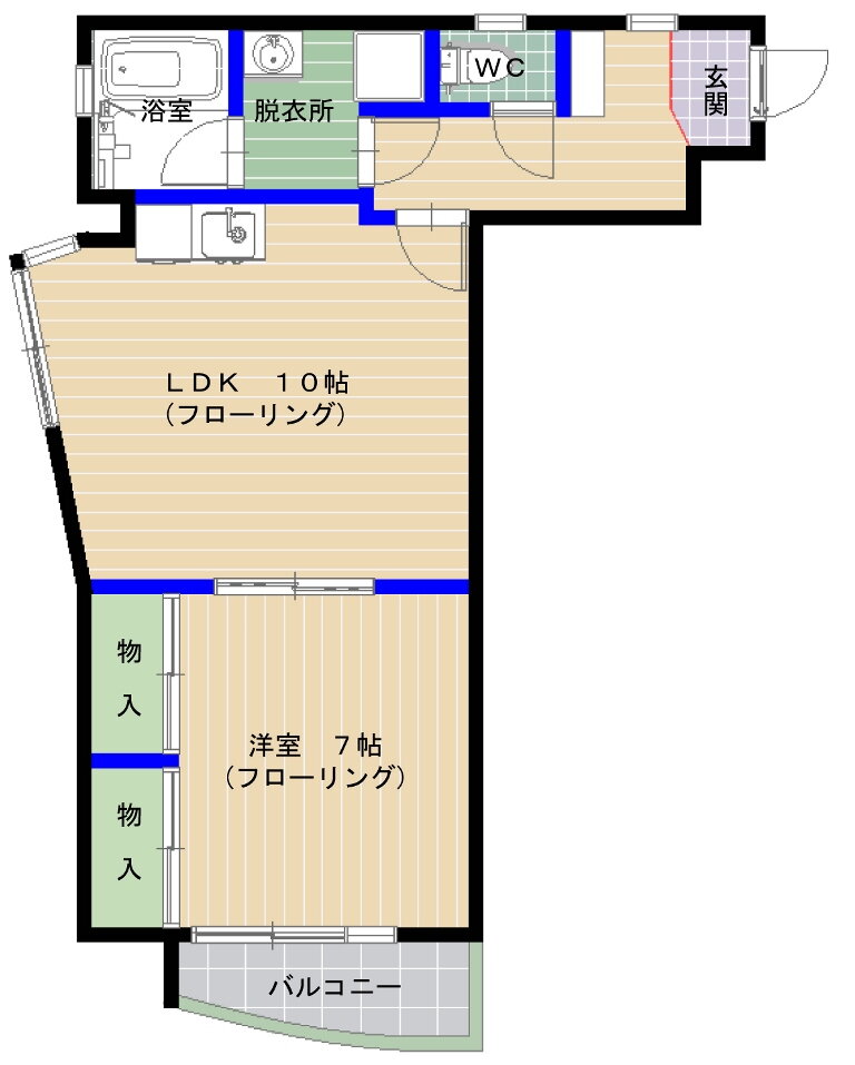 エクセル千早 2階 1LDK 賃貸物件詳細
