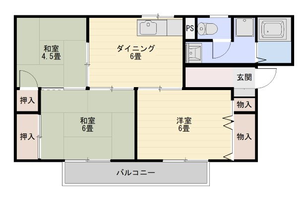 大阪府八尾市恩智北町２ 恩智駅 3DK アパート 賃貸物件詳細