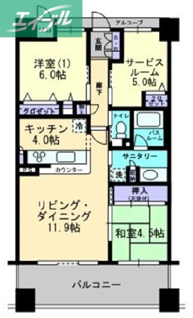 アルファステイツ桃太郎大通り 6階 2SLDK 賃貸物件詳細