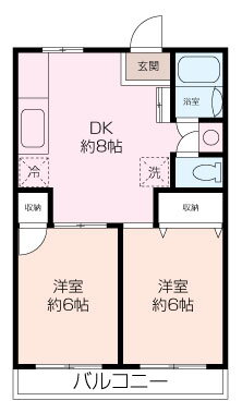 メゾンブランシェ 2階 2DK 賃貸物件詳細