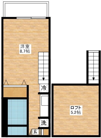 ウィステリア壱番館 2階 1K 賃貸物件詳細
