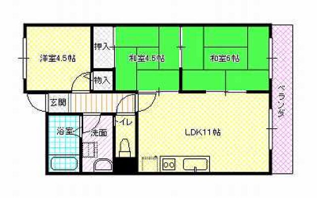クレール冨士 3階 3LDK 賃貸物件詳細