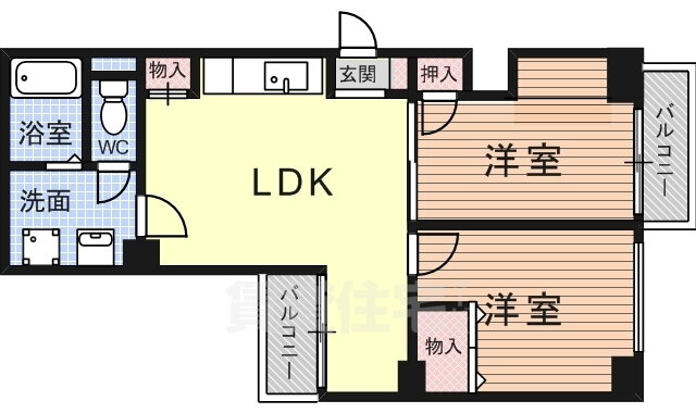 兵庫県尼崎市若王寺２ 塚口駅 2LDK マンション 賃貸物件詳細