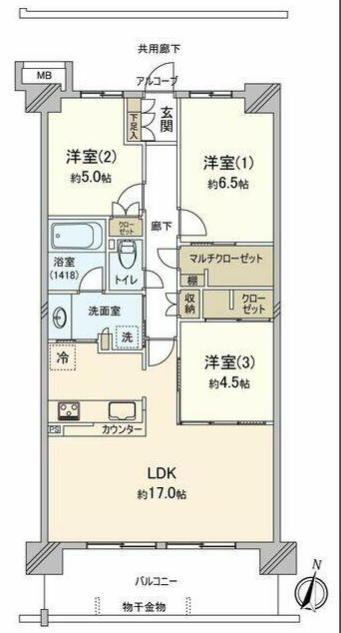 千葉県船橋市高根台３ 高根公団駅 3LDK マンション 賃貸物件詳細