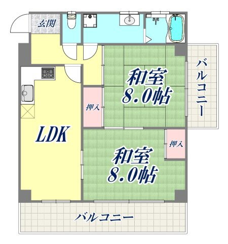 兵庫県神戸市長田区上池田３ 西代駅 2LDK マンション 賃貸物件詳細