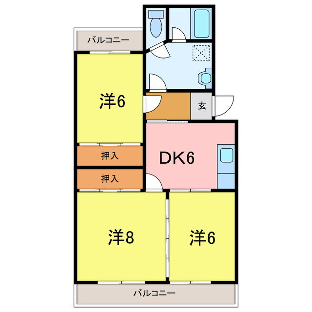 ベルシェ川村 5階 3DK 賃貸物件詳細