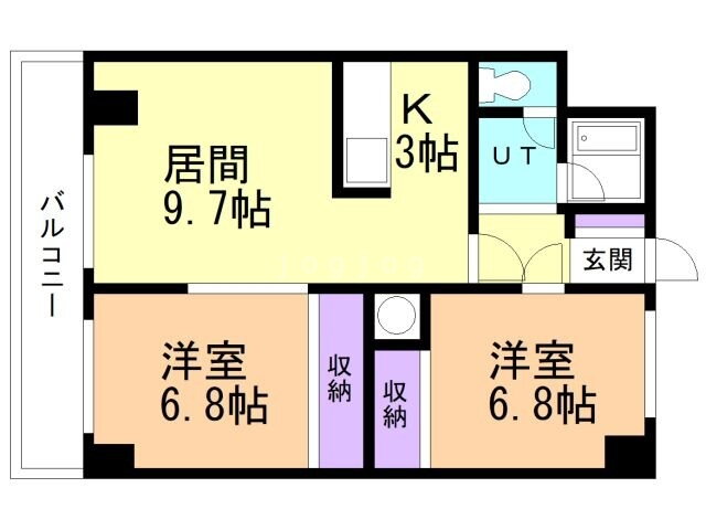 北海道釧路市黒金町１３ 釧路駅 2LDK マンション 賃貸物件詳細