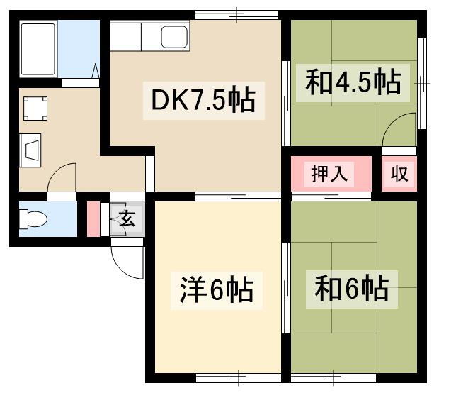 愛知県名古屋市港区春田野３ 戸田駅 3DK アパート 賃貸物件詳細