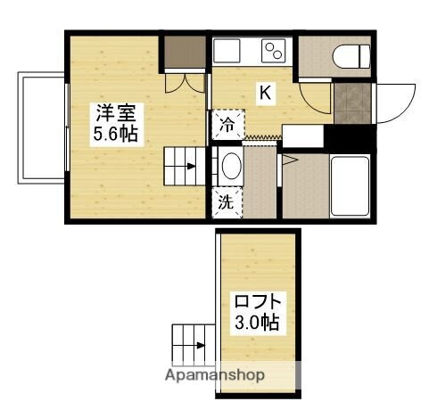 広島県福山市東深津町２ 1K アパート 賃貸物件詳細