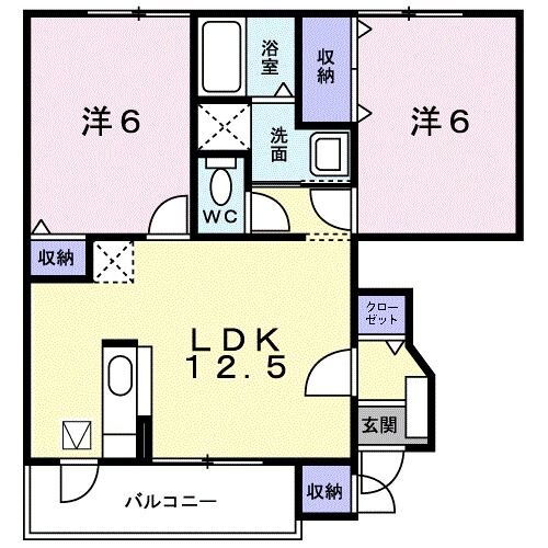 サンモールＡ 1階 2LDK 賃貸物件詳細