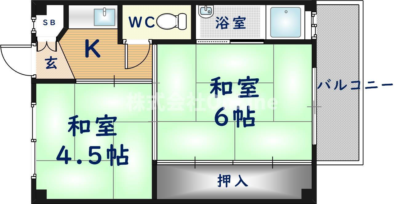 大阪府八尾市田井中１ 志紀駅 2K マンション 賃貸物件詳細