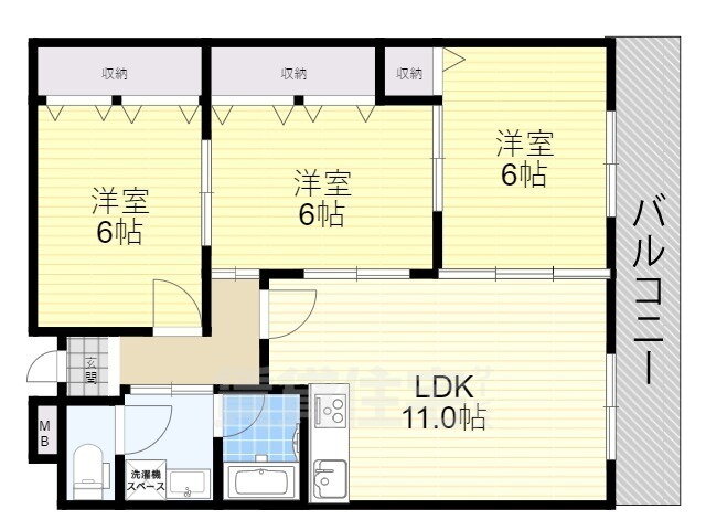 大阪府八尾市上之島町北１ 河内山本駅 3LDK マンション 賃貸物件詳細