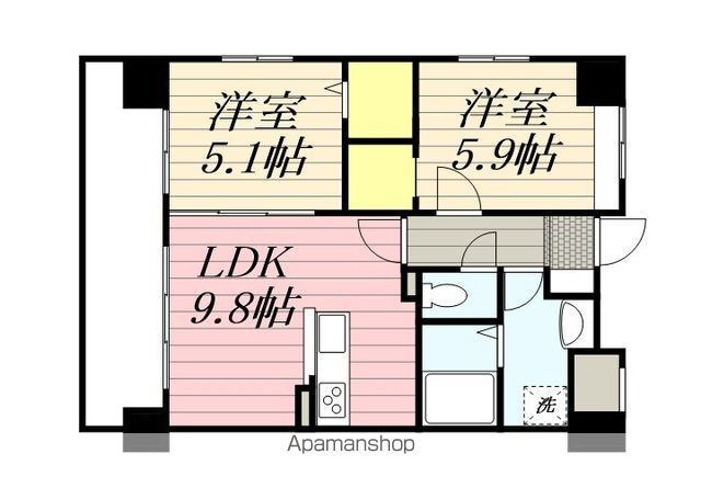福岡県福岡市東区原田４ 柚須駅 2LDK マンション 賃貸物件詳細