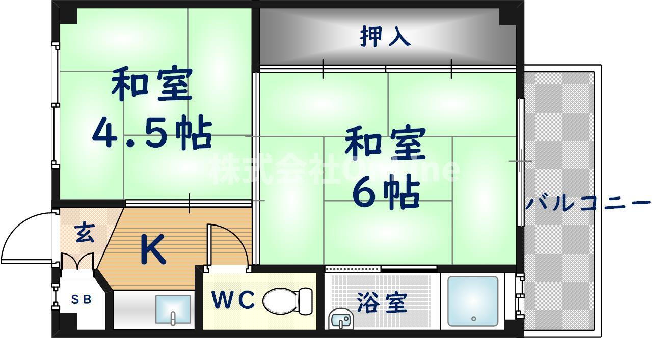 大阪府八尾市青山町５ 河内山本駅 2K マンション 賃貸物件詳細