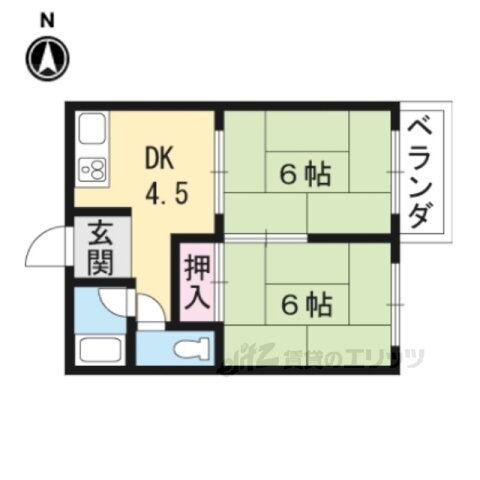 京都府京都市山科区厨子奥若林町 山科駅 2DK アパート 賃貸物件詳細