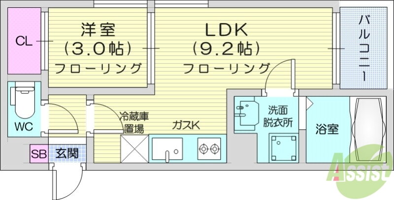 宮城県仙台市若林区一本杉町 薬師堂駅 1LDK アパート 賃貸物件詳細