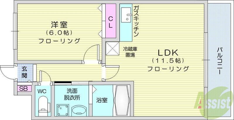 ハバードリーム３番館 1階 1LDK 賃貸物件詳細