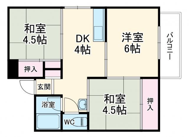 サンライトレイマンション中駒 3階 3DK 賃貸物件詳細