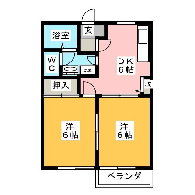 パールハウスＡ 1階 2DK 賃貸物件詳細
