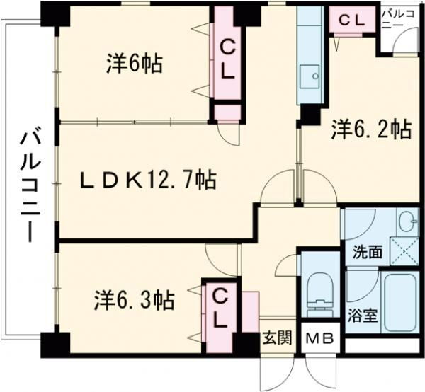 福岡県福岡市中央区大名１ 赤坂駅 3LDK マンション 賃貸物件詳細