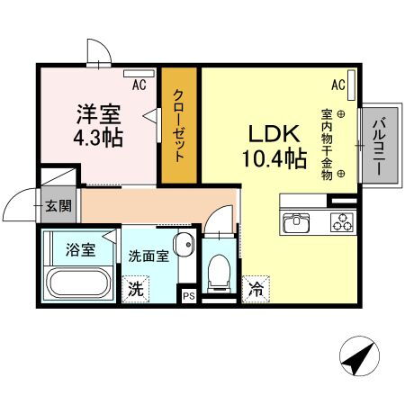 愛知県豊橋市下地町字若宮 豊橋駅 1LDK アパート 賃貸物件詳細