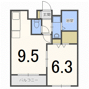 北海道札幌市西区八軒八条東２ 八軒駅 1LDK マンション 賃貸物件詳細