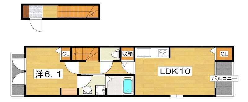 大阪府枚方市楠葉美咲２ 樟葉駅 1LDK アパート 賃貸物件詳細