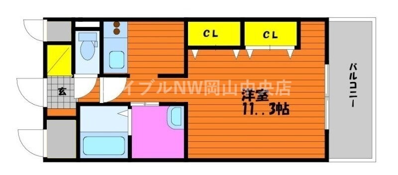 岡山県岡山市北区中井町２ 法界院駅 1K マンション 賃貸物件詳細