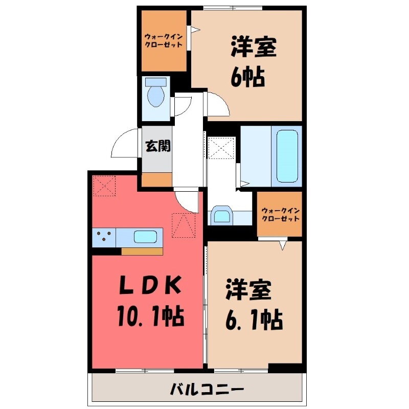 群馬県伊勢崎市昭和町 伊勢崎駅 2LDK アパート 賃貸物件詳細