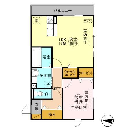 茨城県鹿嶋市大字宮中 1LDK アパート 賃貸物件詳細