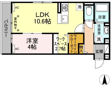 リラクコート 2階 1LDK 賃貸物件詳細