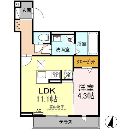 たちばな 1階 1LDK 賃貸物件詳細