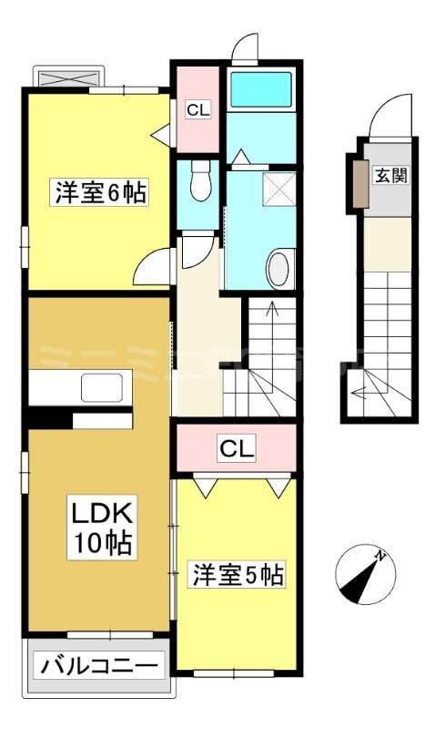 愛知県額田郡幸田町大字深溝字上池田 三ケ根駅 2LDK アパート 賃貸物件詳細