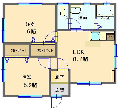 ローズガーデンＩＩＩ 2LDK 賃貸物件詳細