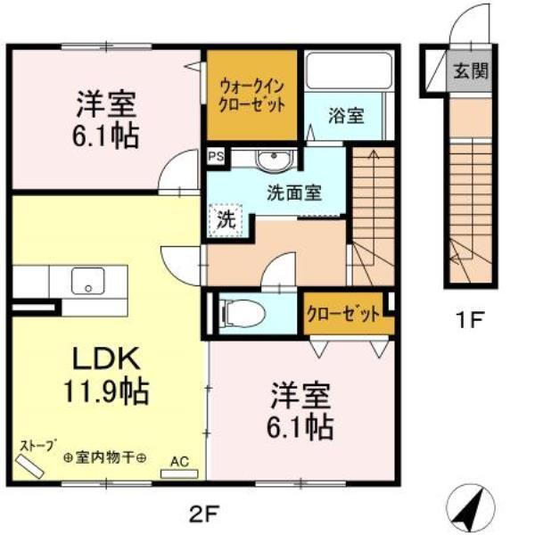 青森県弘前市大字取上１ 弘前東高前駅 2LDK アパート 賃貸物件詳細