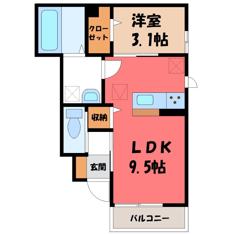 群馬県伊勢崎市昭和町 伊勢崎駅 1LDK アパート 賃貸物件詳細